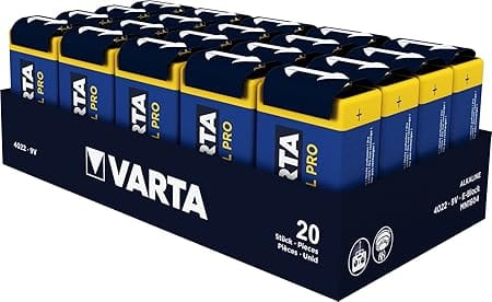 VARTA Industrial 9V Alkaline Batteries Pack of 20