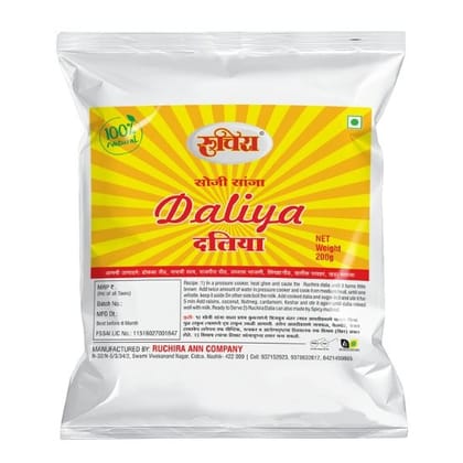 Ruchira Daliya (Broken Wheat) (200g) | High Fiber & Nutritious | For Porridge, Upma & Khichdi