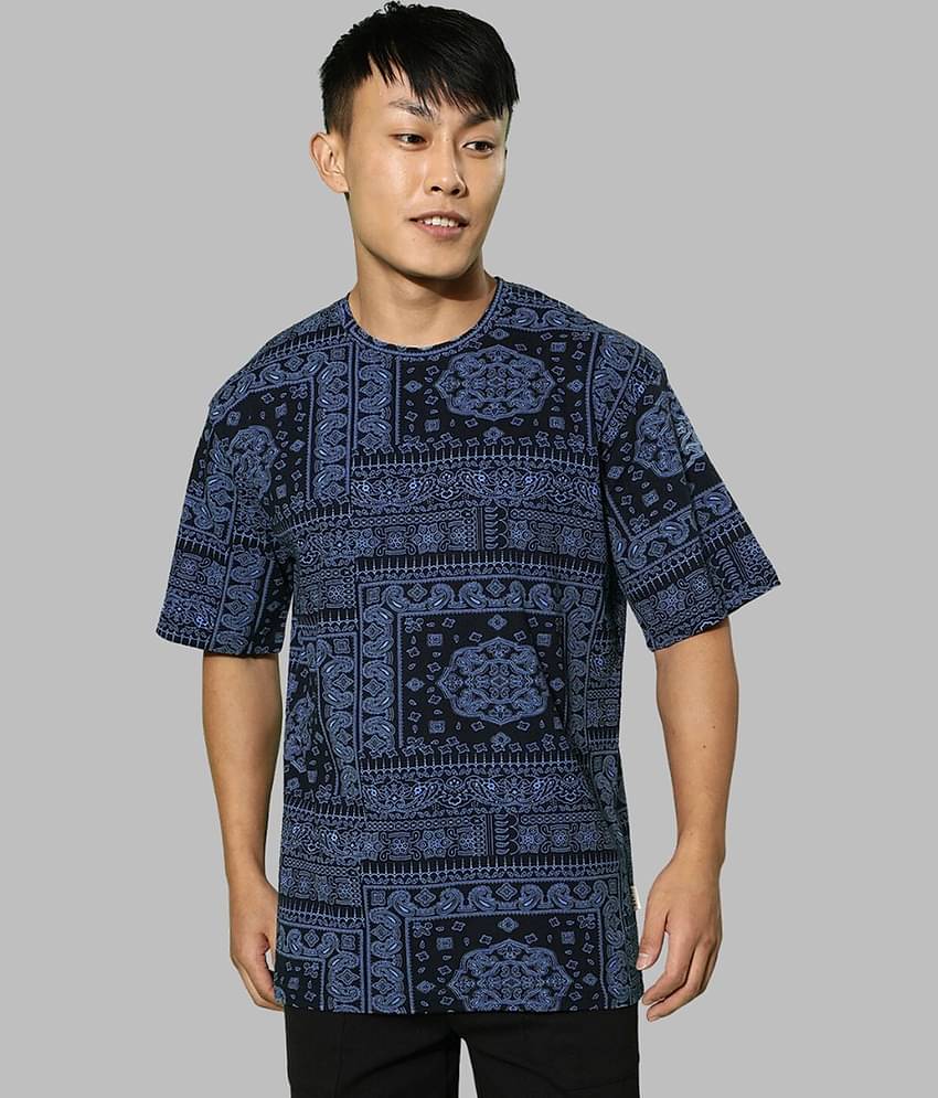 Veirdo Pack of 1 Cotton Oversized Fit Men's T-Shirt ( Purple )