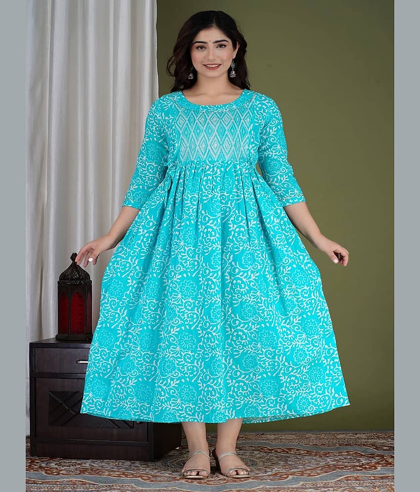 Nevisha Style Blue Cotton Maternity Kurta Single