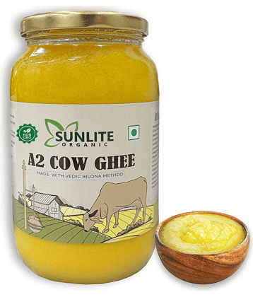 Sunlite Organic A2 Desi Cow Ghee, 100% Pure, Vedic Bilona Method, Hand Churned Ghee 500 mL