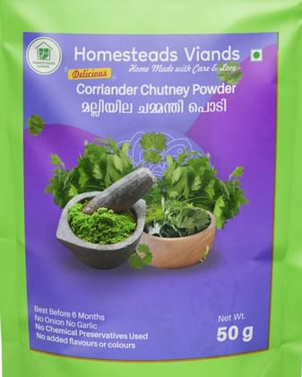 Homesteads Viands Coriander Leaves Chutney Powder 50g Pack of 2