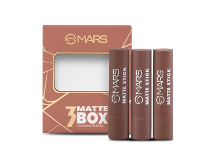 MARS Set of 3 Matte Lipsticks Box - Browns 04 MARS Set of 3 Matte Lipsticks Box - Browns 04