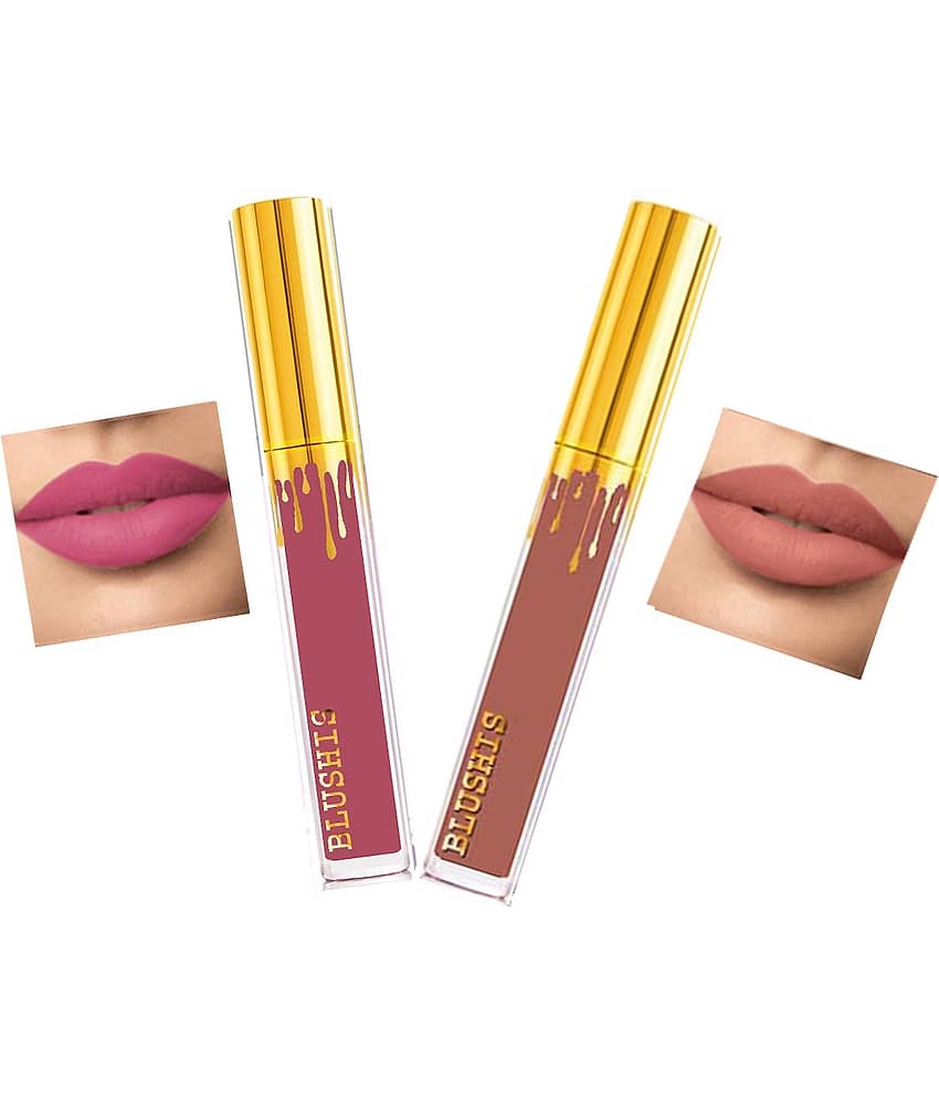 BLUSHIS High Defination Multicolor Matte Lipstick Combo (Pack of 2)