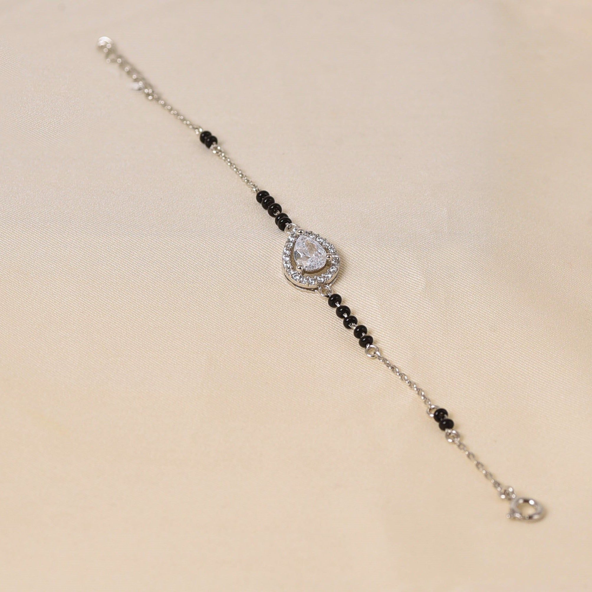 Kaye Silver Diamond Mangalsutra Bracelet