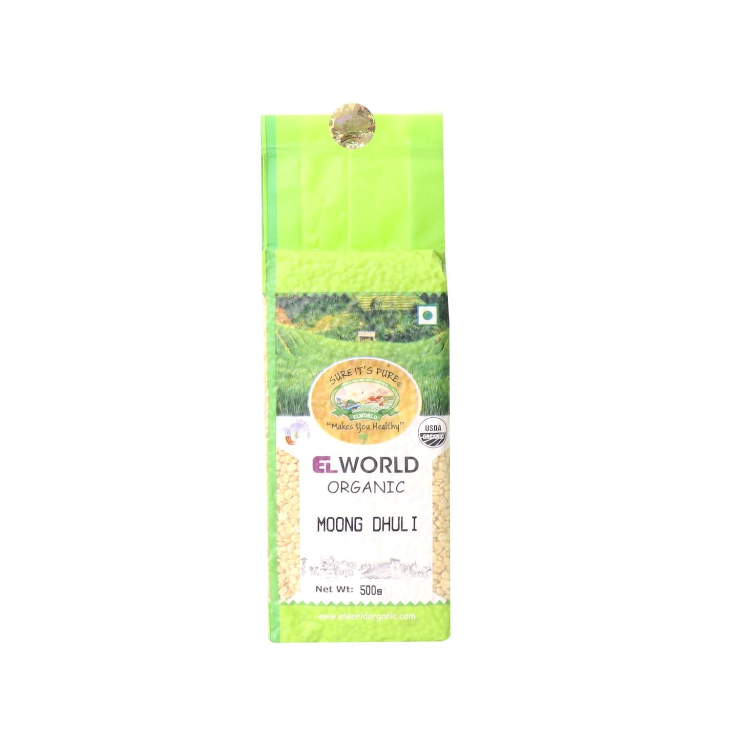 Elworld Agro & Organic Food Products Moong Split Washed 500g