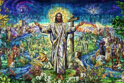 The Resurrection Window Jesus Christ 24X60