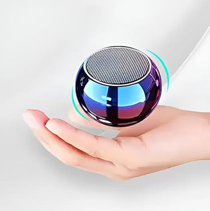Mini Boost 4 Bluetooth Speaker 4D Mini Electroplating Round Steel Speaker - Multicolor Random Colour - Pack of 1