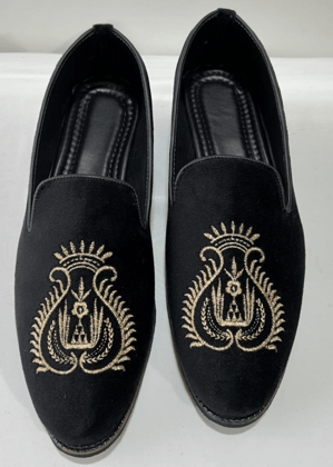BLACK EMB SHOES FOR MEN-Black / 6