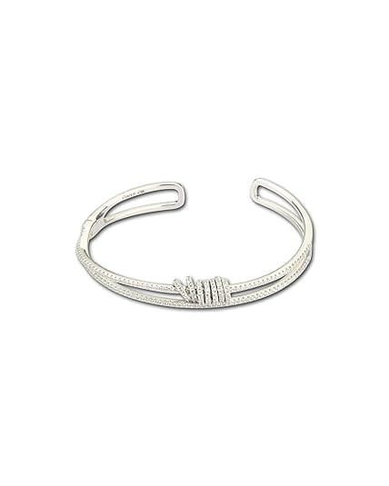 AABHA Silver Kada Bracelet for Women (Silver, 2.6)