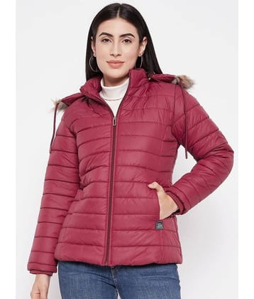 VERO AMORE - Polyester Maroon Bomber Jackets
