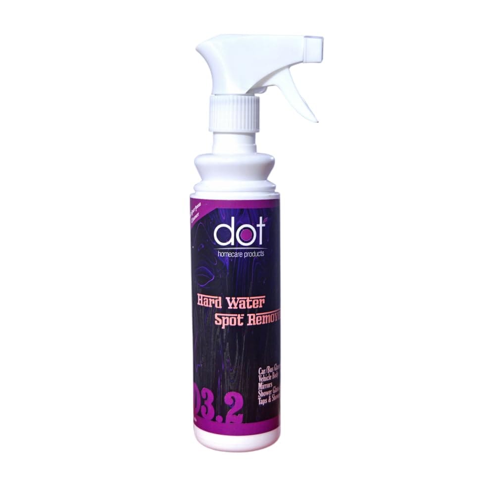 DOT Homecare Products | Hard Water Spot Remover 250ml | Car, Bus Glass, Windshield, Windows, Tap, Shower, and Shower Door, Bathroom Mirrors - Remove salt stains