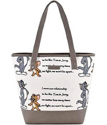 SAKWOODS Tote Bag Canvas Set of 1 ( White )