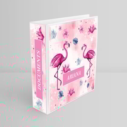 Flamingo Fiesta Binder File (kids)-Pink Watercolor