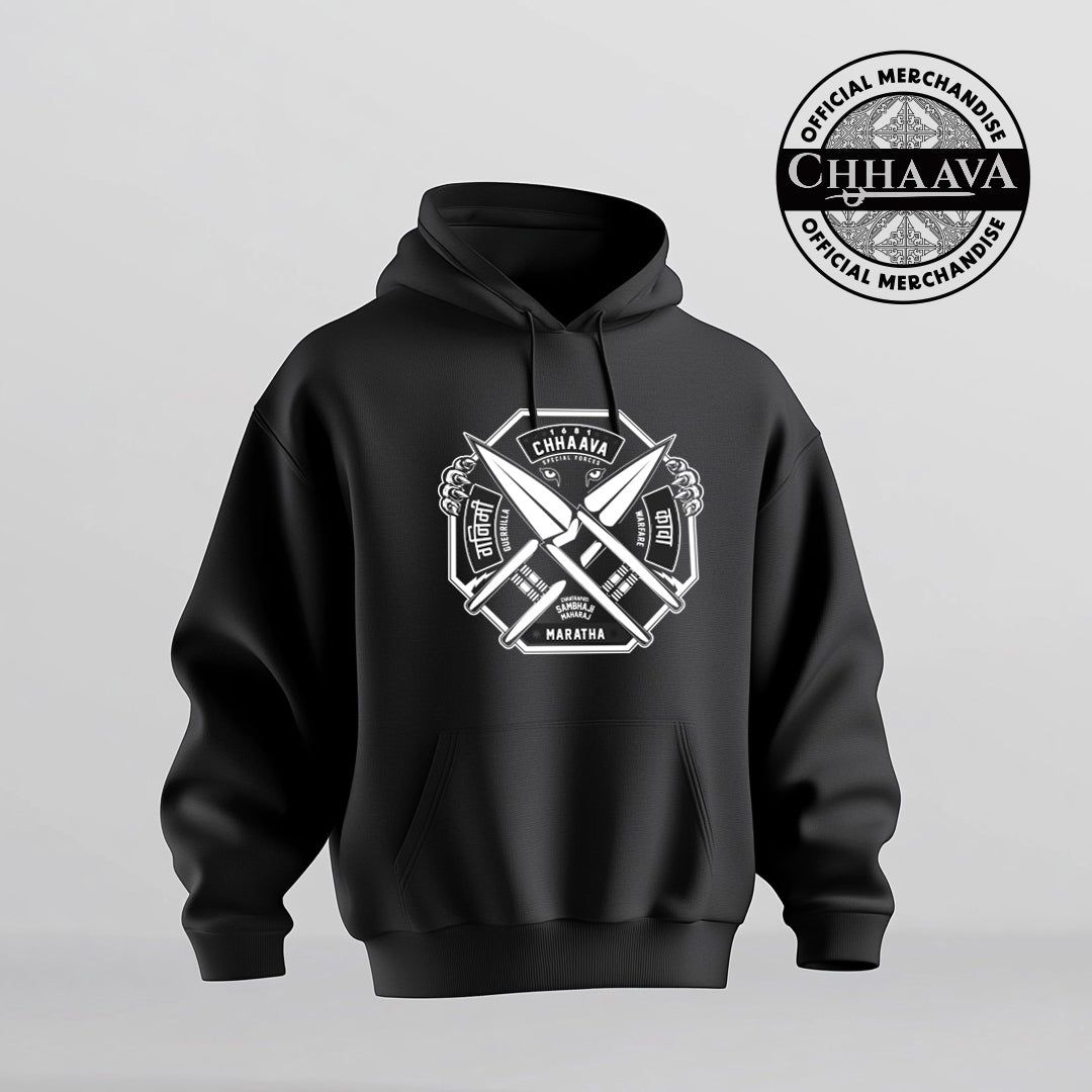 Chhaava: The Battle Shield Edit - Black Hoodie-S