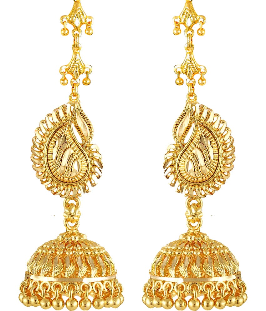 Vighnaharta Traditional Gold Plated Screw back alloy kanchain Jhumki Earring for Women and Girls  {VFJ1440ERG}