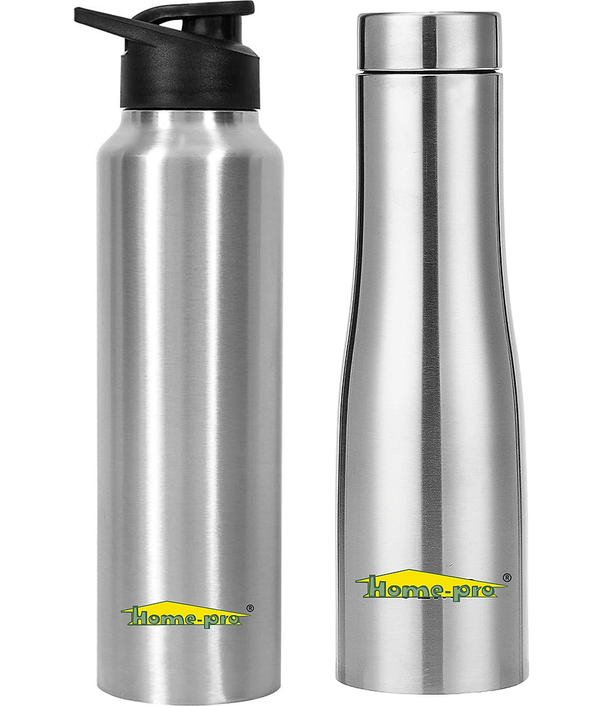 HomePro Silver Fridge Water Bottle 1000 mL ( Set of 2 )
