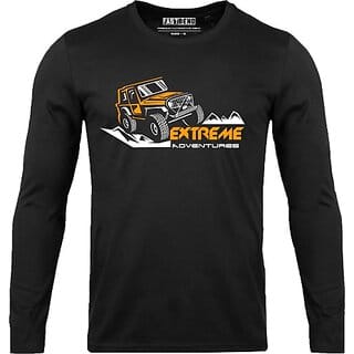 Fastbend Mens Black Printed Cotton Blend Round Neck T-Shirt