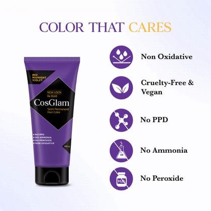 COSGLAM Semi Permanent Hair Color Midnight Violate 120g and Hair Highlighter Kit 115g, Highlights Hair Dye