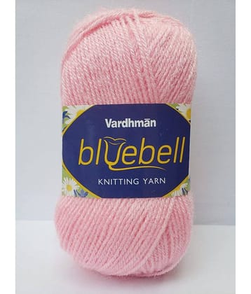 Vardhman Bluebell Yarn Knitting Wool Ball, Peach Pink Colour Ball (200 Grams). Suitable for Craft, Babywear Blankets, Ponchos mufflers, caps, Thick mota Needle Crochet Hook Thread;