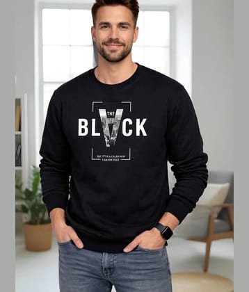 Garimaknitwear Fleece Round Neck Men's Sweatshirt - Black ( Pack of 1 )