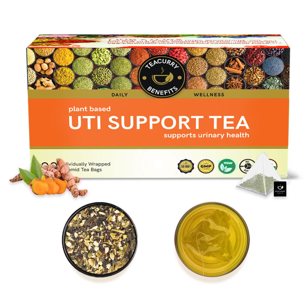 TEACURRY UTI Tea (1 Month Pack, 30 Tea Bags) - Helps with Urinary Tract Infections, Immunity, Infection