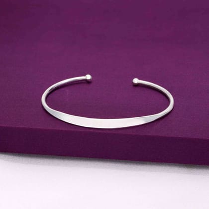 Simple Elegance Silver Bangle Bracelet-None / Silver