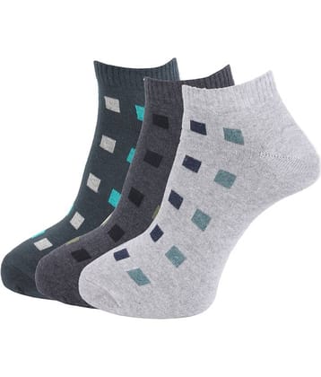 Dollar Socks - Cotton Men's Self Design Multicolor Ankle Length Socks ( Pack of 3 )