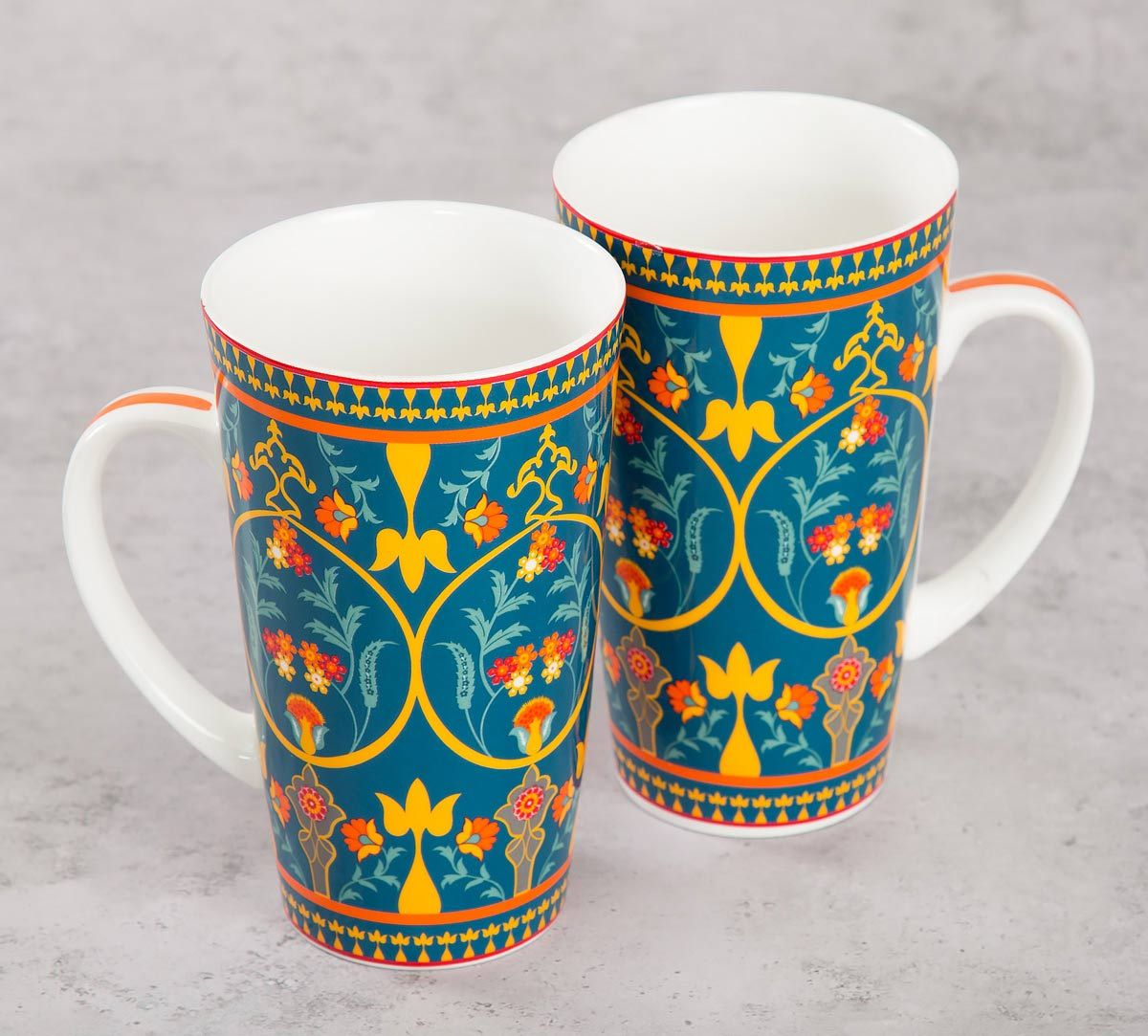 India Circus Swirling Safari Conical Mug Set Of 2