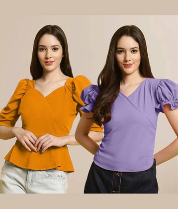 Fabflee Women's Polyester Regular Top ( Multi Color )