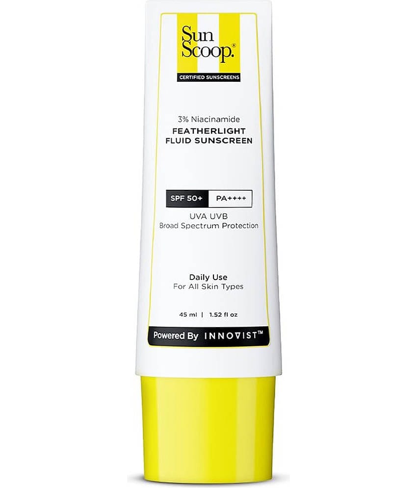 Sunscoop 3% Niacinamide Featherlight Fluid Sunscreen Spf50+ Pa++++ Uva Uvb , 45ml (Pack of 1)
