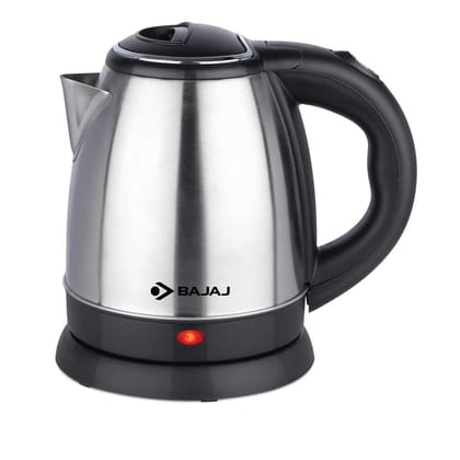 Bajaj KTX 1.8L DLX Electric Kettle 1500W Stainless Steel, Cordless, Auto Shut-off (Black and Silver)