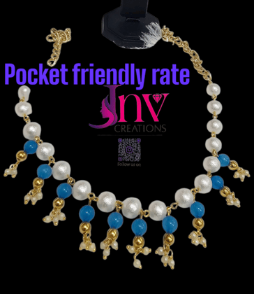 Pearl necklace- latkans available in all colours