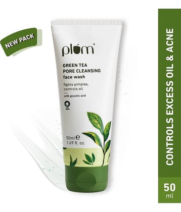 Plum Green Tea Pore Cleanser For Oily, Acne-Prone Skin | Fights Pimples | Non-Drying Face Wash (50 ml)