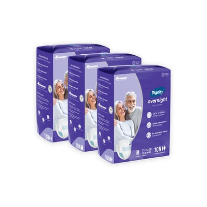 Dignity Overnight Adult Diapers With Comfit Mask ( Tape Style ) Medium