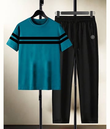 AUSK Teal Cotton Blend Relaxed Fit Men's Tracksuit ( Pack of 1 )