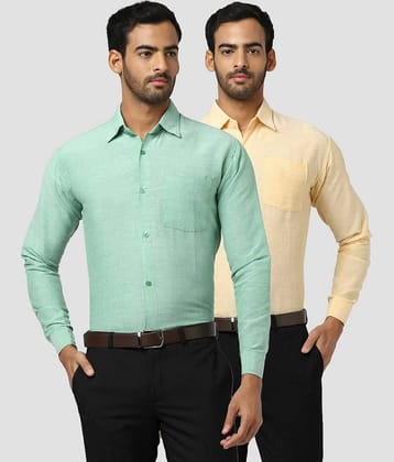 DESHBANDHU DBK 100% Cotton Regular Fit Solids Men's Casual Shirt - Multicolor ( Pack of 2 )
