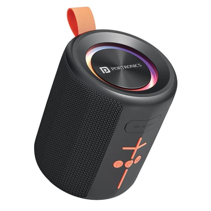 Portronics SONO 10W Portable Bluetooth Speaker with HD Sound, Passive Radiator Bass, RGB LED Lights, TWS Mode, Bluetooth 5.4, Type-C Fast Charging, Built-in Mic & Up to 7H Playtime (Black)