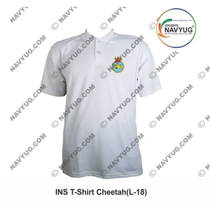 Navyug INS Cheetah T-Shirt (Small) | Premium Embroidered Polo | Casual & Defence Wear