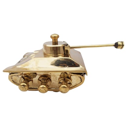 Brass Tank Miniature Showpiece | Vintage Army Toy Decor, Height : 3 Inch (ZMAS329 B)