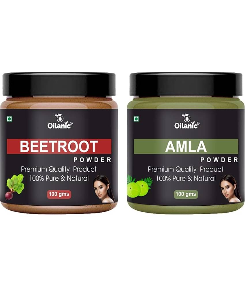 Oilanic 100% Pure Beetroot Powder & Amla Powder For Skincare Hair Mask 200 g Pack of 2