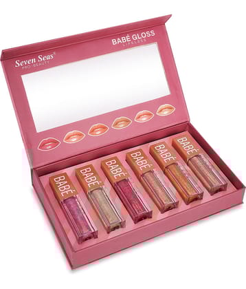 Seven Seas Babe Glittery Lip Gloss Water & Smudge Proof With High Shine Lip Color For Glossy Look