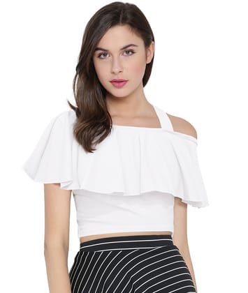 Women's Western Wear Hosiery Crop Top M (White)