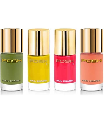 Posh - Multi Glossy Nail Polish ( Pack of 4 )
