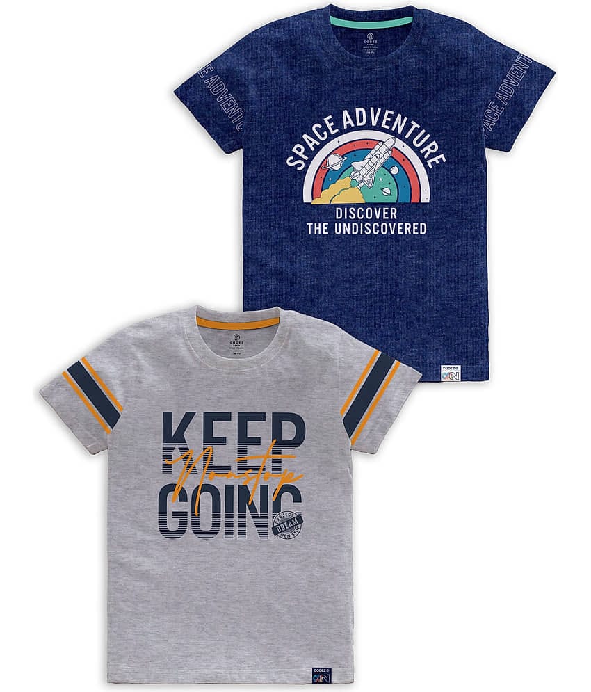 CODEZ Pack of 1 Boys Cotton Blend T-Shirt ( Multi Color )