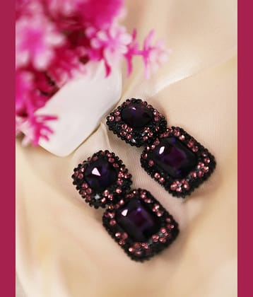 YOUBELLA Purple Danglers Earrings ( Pack of 1 )