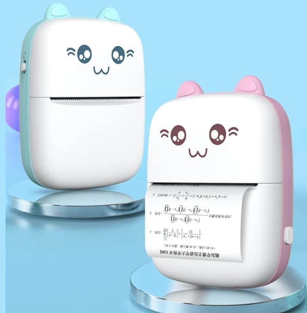 Toy Imagine Mini Portable Thermal Printer – Bluetooth Wireless Photo & Label Printer for Kids with 1 Paper Roll – 57mm Black & White Pocket Printer for Mobile, School, Stickers (Random Color)