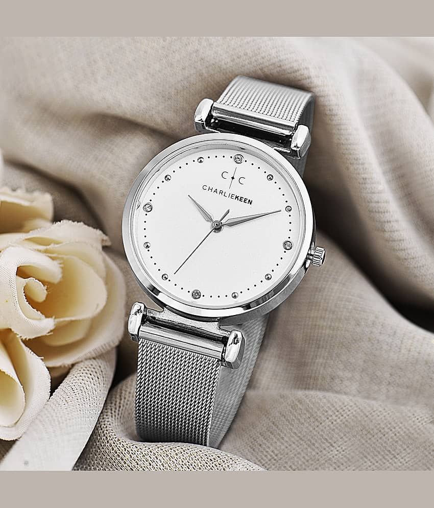 CHARLIEKEEN Silver Metal Analog Womens Watch
