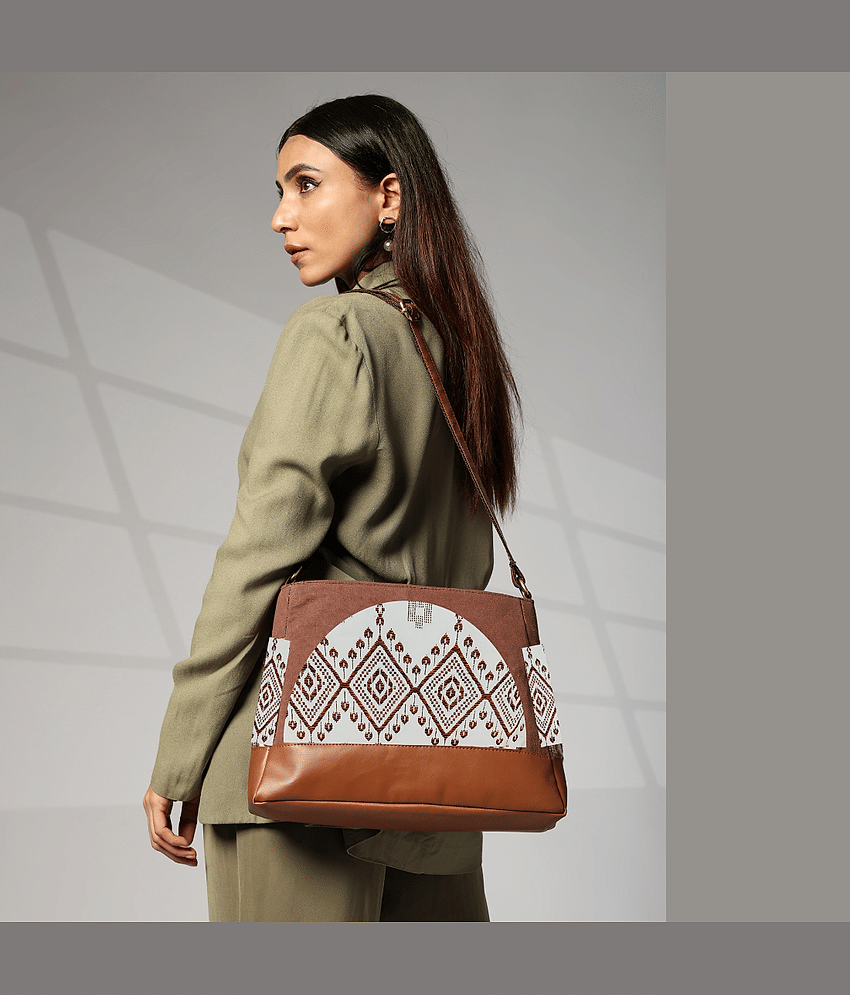 ENSAC Sling Bag Cotton Set of 1 ( Brown )