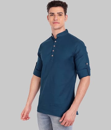 Vida Loca - Royal Blue Linen Slim Fit Men's Casual Shirt ( Pack of 1 )